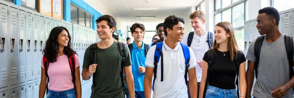 Indian students in a school abroad for Rotary Youth Exchange